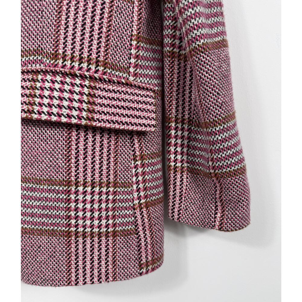 Y2K Imperial Pink Plaid Double Breasted Blazer Sz XS - Picture 3 of 11